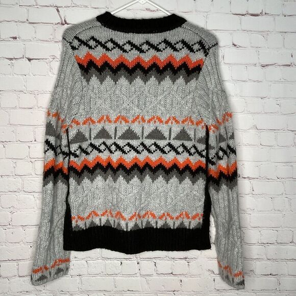 Magaschoni Tribal Sweater Womens Medium Crew Cable Pullover Aztec Southwestern - Picture 6 of 9